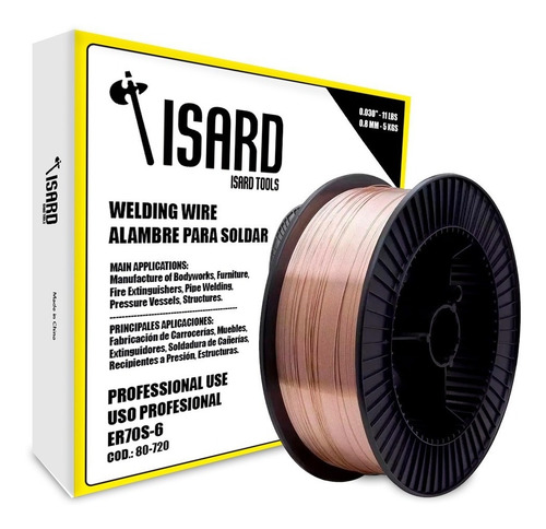 Alambre Mig P/ Soldar Con Gas 5kg 0.8 Isard