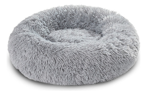 Cama Cucha Suave Moises Para Perros Gatos Mascotas 60 Cm Color Gris Diseño Circular