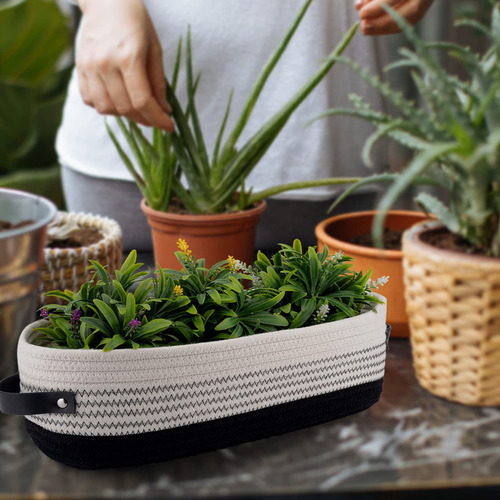 Cesta De Inodoro De Algodón Soporte Papel Higiénico Decoraci Negro