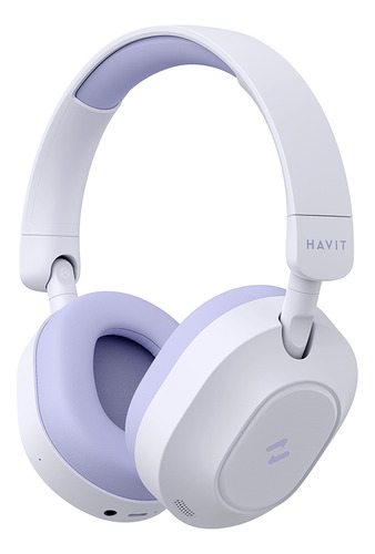 Headphone Gamer Havit H668bt Bluetooth 5.4 Over-ear 3d Multiponto Anc Hibrido 80h Cor Roxa