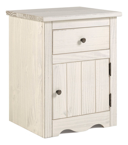 Mesa De Cabeceira - Madeira - Branco Envelhecido - Cad510