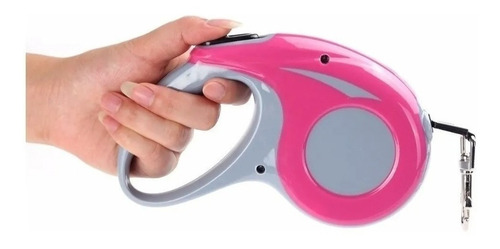 Imagem 3 de 6 de Guia De Passeio Retrátil Pet Cachorro 3 Mts Rosa Tensão 20kg