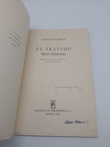 El Tratado Mon Almonte Agustín Cue Canovas (Usado)