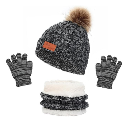 Gorro De Invierno Para Niños,conjunto De Bufanda Y Gorro