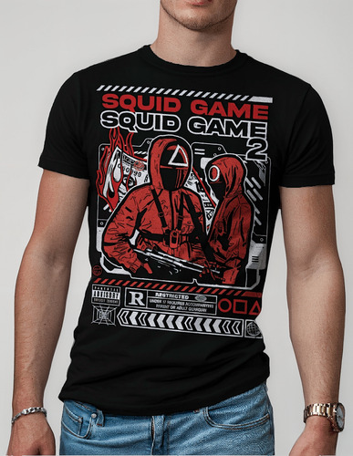 Playera Calamar Game Enmascarados Rosas Juegos 5
