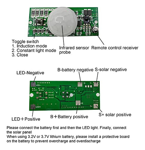 Placa De Circuito Solar Con Control Remoto Y Sensor