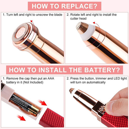 Y Depilador Facial 2 En 1 Recargable Lápiz Labial