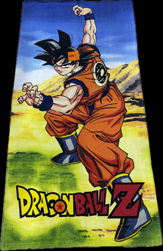 Toalla Baño America Colap Premun. 100% Algodón. Infantil Color Azul Acero Dragonball Al Z