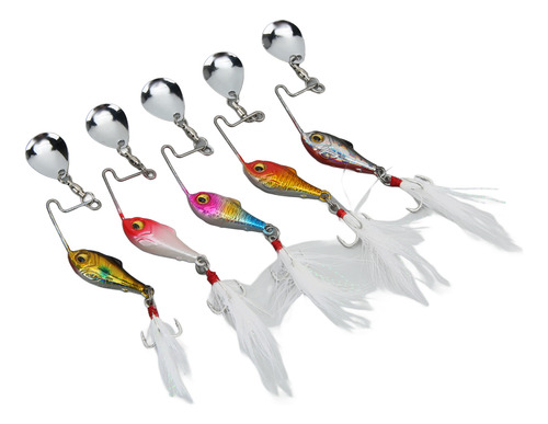 Señuelos Metálicos Spin Vib De Pesca, 5 Unidades, Mini, 15 G