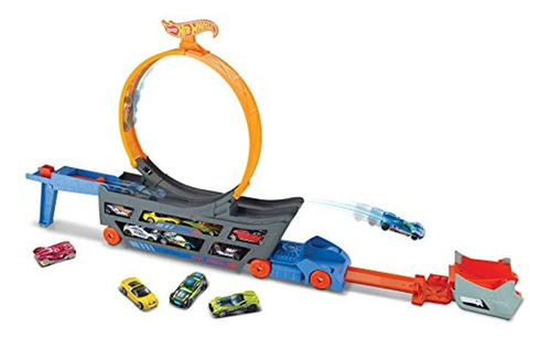 Juego De Pista Y Carros De Carrera Con Lanzador Marca Mattel