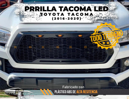 Imagen 4 de 9 de Parrilla Toyota Tacoma 2019 2020 Luz Led Ámbar Con Arneses