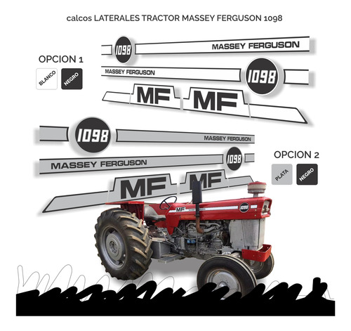 Kit De Calcos Símil Original Massey Ferguson 1098