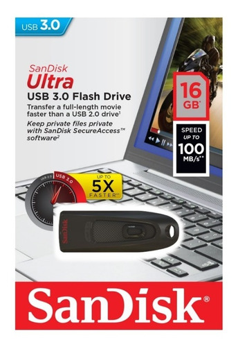 Imagen 2 de 3 de Memoria Usb Sandisk Ultra 16 Gb 3.0