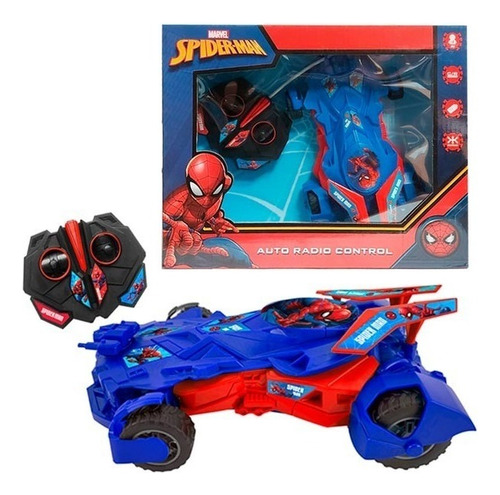 Auto Radio Control Spiderman Marvel Jeg 53505 El Gato Color Azul Personaje Hombre Araña