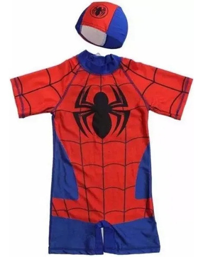 Traje De Baño Completo Super Héroes Niños Spiderman Superman