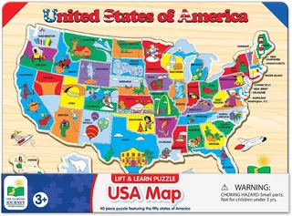 A Jornada De Aprendizagem Lift Amp Learn Puzzle Usa Map