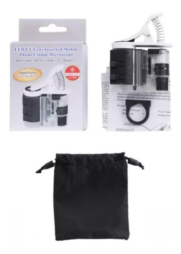 Lupa Microscopio Para Celular 27x Con Luz Led Y Luz Uv