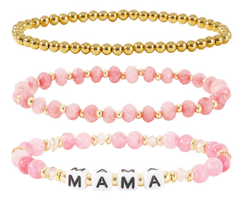 Mama Pulsera Delicada Pulseras Con Cuentas De Cristal Dorado