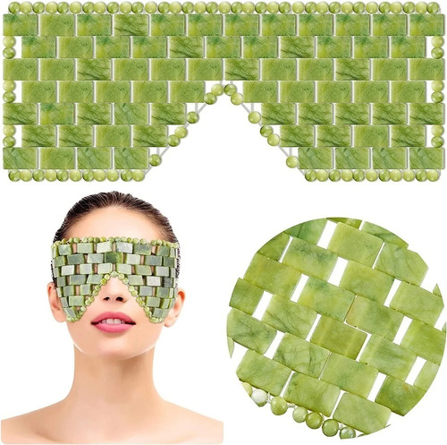 Antifaz Mascara De Ojos Relajante Piedra Jade Verde