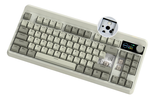 Womier Retro 75% Teclado Para Juegos Con Visualización Oled.