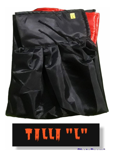 Imagen 4 de 4 de Capa Vampiro Bruja Mago Talla L Disfraz Halloween 142cm