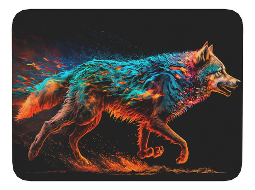 Mouse Pad Lobo Arte De Animales - 17cm X 21cm D4