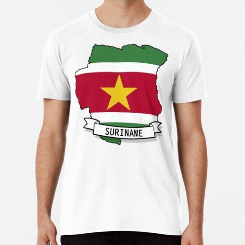 Remera Mapa De La Bandera De Surinam Algodon Premium