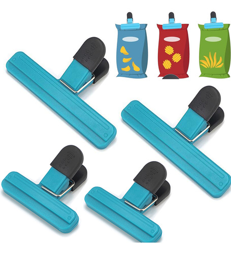 4 X Clip Pinza Sellado Bolsa Conservación Alimento