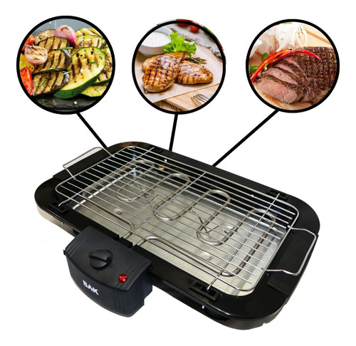 Churrasqueira Elétrica Bak 220w Grill Gourmet Espetos Cor Preto - 220V