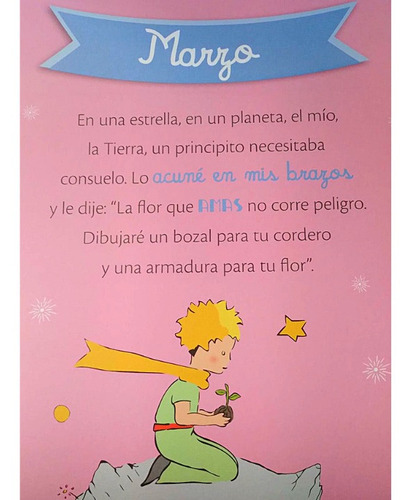Imagen 4 de 6 de Calendario De Pared El Principito 2023 Mes X Pagina 30x30 Cm