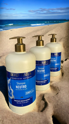 Kit 3 Shampoo Brilho Natural Neutro 1 L Bio Extratus K7839