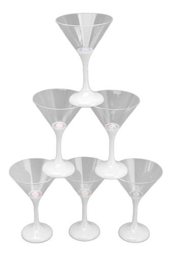 Vasos Led De Plástico Para Martini, 6 Unidades, Se Iluminan