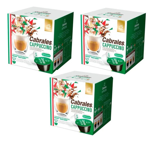 Café Cabrales Cappuccino X 3 Cajas. Cápsulas  Dolce Gusto