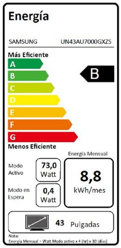 Imagen 11 de 12 de Smart Tv 43'' Samsung Au7000 4k Uhd Led 2021