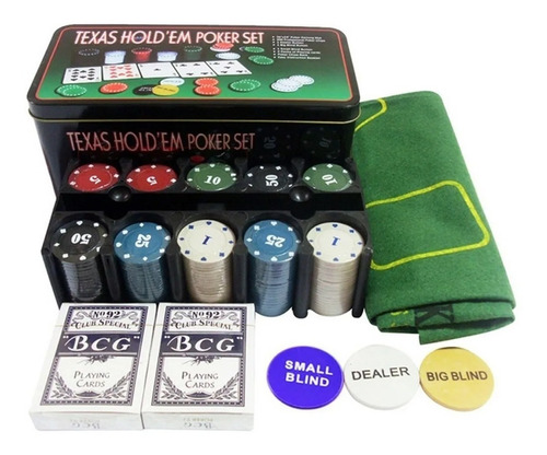 Set Poker Juego De Mesa 200 Fichas Naipes Fichas Poker