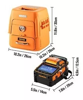 Empalmador de fusión de fibra VEVOR AI-9 con 5 segundos de tiempo de  empalme Fusión 15 segundos de calentamiento 7800 mah Máquina empalmadora de