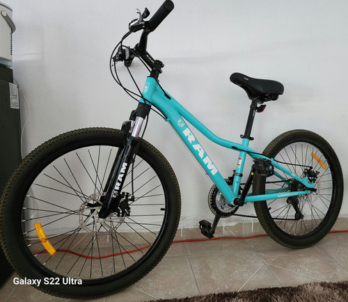 Bicicleta S Montaña Ram Rebel R24 K24 21 Vel Mtb Azul Turque