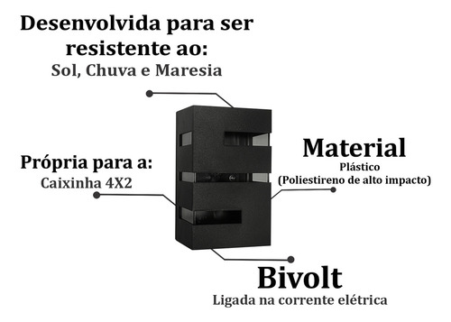 9 Arandela Preta Massuia Externa E Interna 127/220V