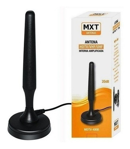 Antena Tv Amplificada 20db Mxt Mdtv 400-b Digital Envio Full