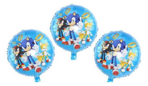  10 Balões Metalizado Personagem Sonic 45cm [ O Jogo ]