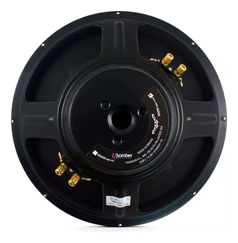 Kit Bomber 15 Pol Subwoofer Bicho Papão 600w Bobina 4+4 Ohms