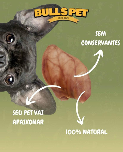 Kit 10 Petisco Cachorro Orelha Bovina Snacks Puresnacks