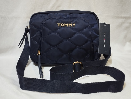 Crossbody, Morral Tommy Hilfiger Mujer Azul Oscuro Lisa Oro Azul Oscuro