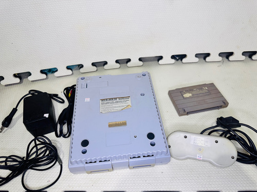 Console Super Nintendo Controle Fonte Mario World Originais Cinza