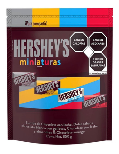 Chocolate Hershey's Miniaturas Surtidos De 850 Grs