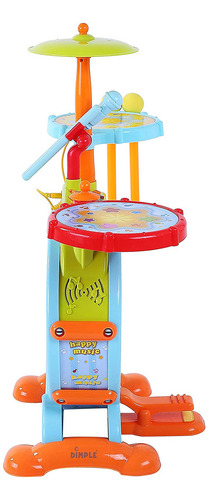 Dimple Electric Big Toy Drum Set Para Niños Con Micrófono De