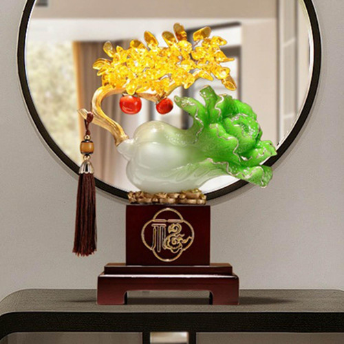 Estatua De Repollo Decoración China Fengshui 9,4x4,3x13