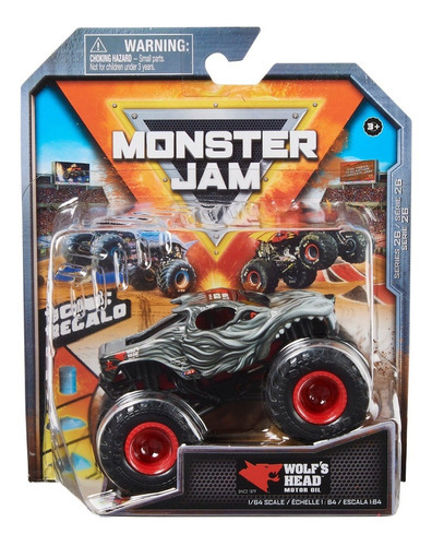 Imagen 7 de 7 de Vehículo Monster Jam Wolf's Head Serie 26 1:64 Metal Color Gris