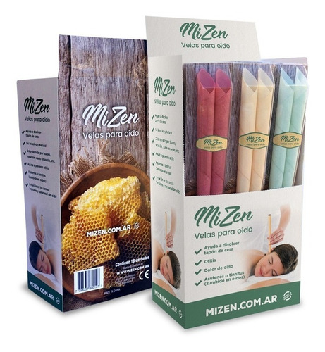 Velas De Oido Mizen® Pack 18u Ideal Punto De Venta