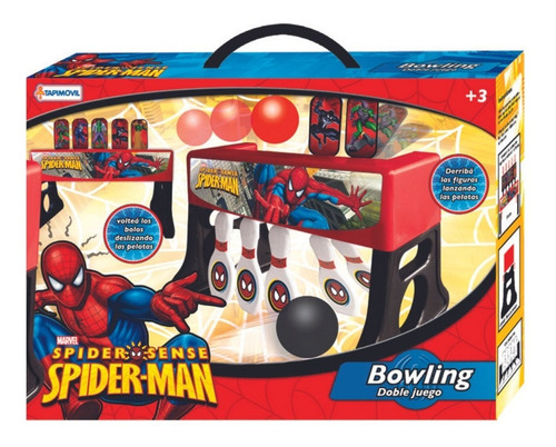 Bowling Juguete Bolos Pelota Spiderman Juego 2en1 Personajes